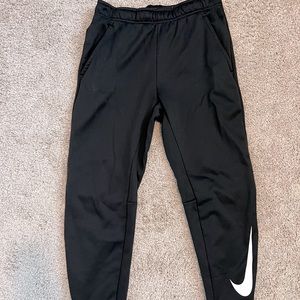 Nike Men’s Dri Fit Fleece Training Pants Black Size Medium Tapered Ankle